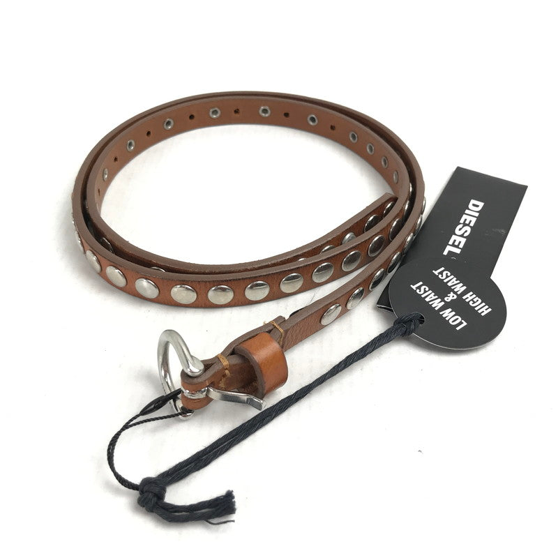 【中古品】【メンズ】 DIESEL ディーゼル スタッズベルト BROWN タグ付 ベルト 205-260731-io-26-fuzh カラー：ブラウン 万代Net店
