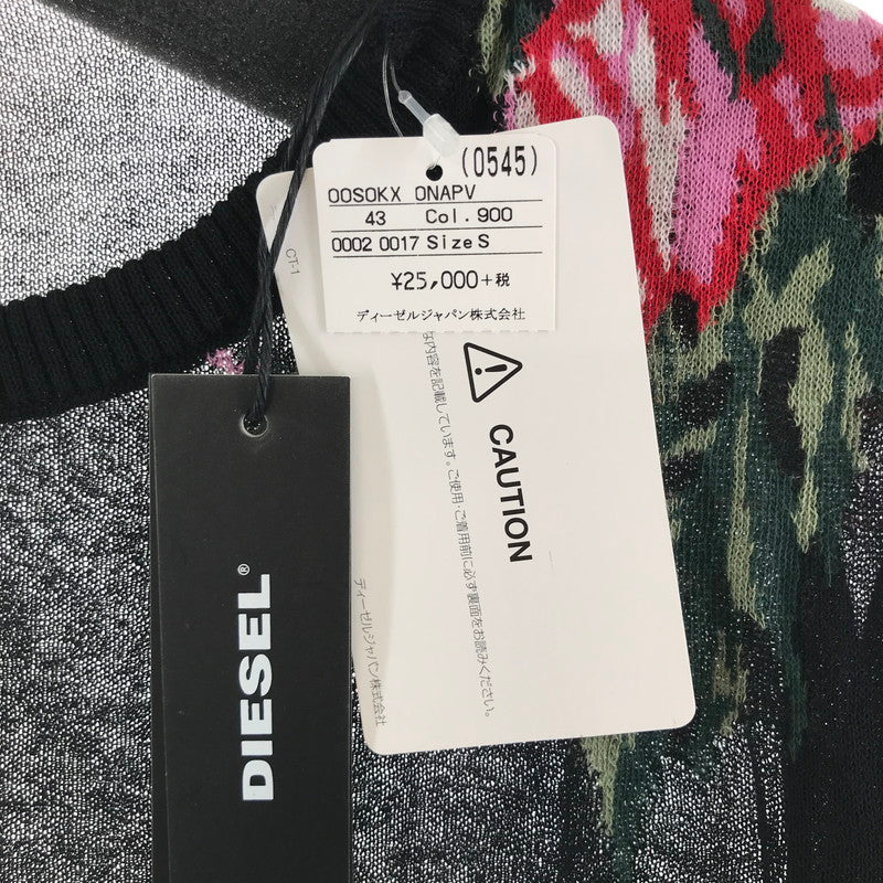 【中古品】【レディース】 DIESEL ディーゼル ニット BLACK 薔薇 7分丈 SIZE:S タグ付 170-260917-io-10-fuzh カラー：ブラック 万代Net店
