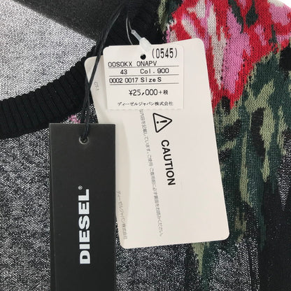 【中古品】【レディース】 DIESEL ディーゼル ニット BLACK 薔薇 7分丈 SIZE:S タグ付 170-260917-io-10-fuzh カラー：ブラック 万代Net店