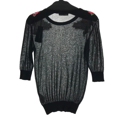 【中古品】【レディース】 DIESEL ディーゼル ニット BLACK 薔薇 7分丈 SIZE:S タグ付 170-260917-io-10-fuzh カラー：ブラック 万代Net店