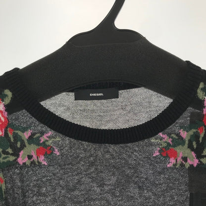 【中古品】【レディース】 DIESEL ディーゼル ニット BLACK 薔薇 7分丈 SIZE:S タグ付 170-260917-io-10-fuzh カラー：ブラック 万代Net店