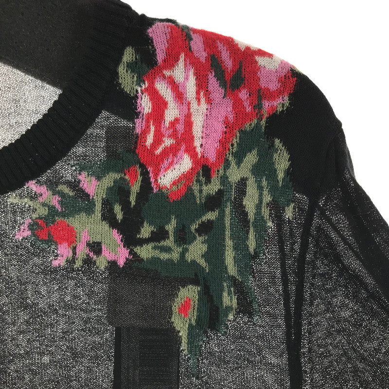 【中古品】【レディース】 DIESEL ディーゼル ニット BLACK 薔薇 7分丈 SIZE:S タグ付 170-260917-io-10-fuzh カラー：ブラック 万代Net店