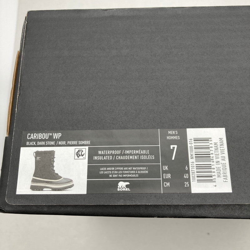 【中古品】【メンズ】 SOREL ソレル NM1000-016 CARIBOU WP カリブー スノーブーツ ウィンターブーツ 靴 167-260929-vt-89-fuzh サイズ：25cm カラー：ブラック 万代Net店