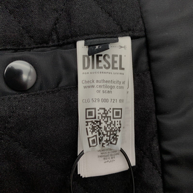 【中古品】【メンズ】 DIESEL J-BULC-PATCH ディーゼル ボンバージャケット 中綿ジャケット アウター ブルゾン ブランド 古着 141-260614-gm-30-fuz サイズ：L カラー：ブラック 万代Net店