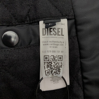 【中古品】【メンズ】 DIESEL J-BULC-PATCH ディーゼル ボンバージャケット 中綿ジャケット アウター ブルゾン ブランド 古着 141-260614-gm-30-fuz サイズ：L カラー：ブラック 万代Net店