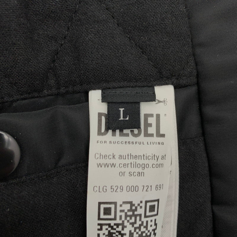 【中古品】【メンズ】 DIESEL J-BULC-PATCH ディーゼル ボンバージャケット 中綿ジャケット アウター ブルゾン ブランド 古着 141-260614-gm-30-fuz サイズ：L カラー：ブラック 万代Net店