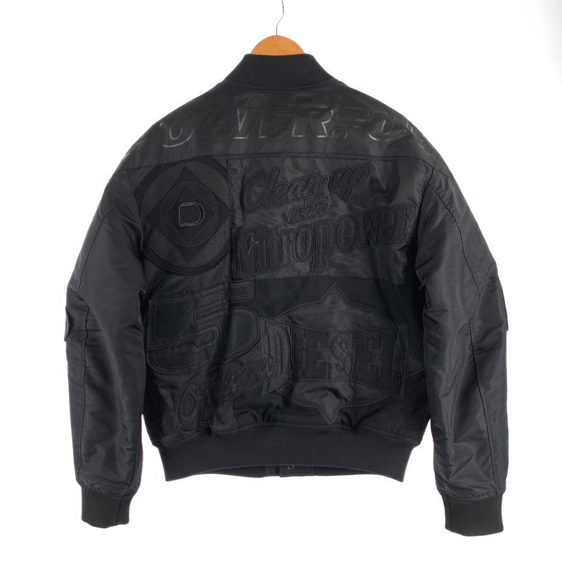 【中古品】【メンズ】 DIESEL J-BULC-PATCH ディーゼル ボンバージャケット 中綿ジャケット アウター ブルゾン ブランド 古着 141-260614-gm-30-fuz サイズ：L カラー：ブラック 万代Net店