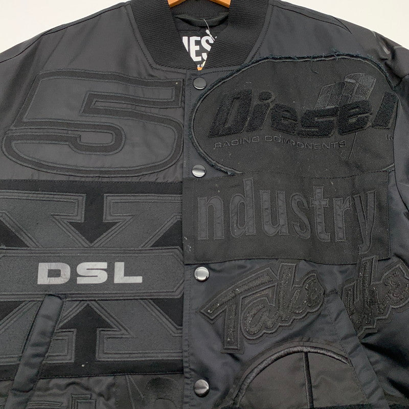 【中古品】【メンズ】 DIESEL J-BULC-PATCH ディーゼル ボンバージャケット 中綿ジャケット アウター ブルゾン ブランド 古着 141-260614-gm-30-fuz サイズ：L カラー：ブラック 万代Net店