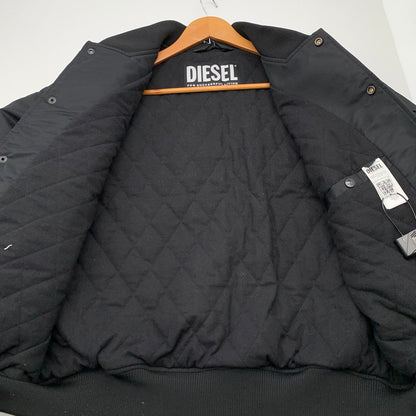 【中古品】【メンズ】 DIESEL J-BULC-PATCH ディーゼル ボンバージャケット 中綿ジャケット アウター ブルゾン ブランド 古着 141-260614-gm-30-fuz サイズ：L カラー：ブラック 万代Net店