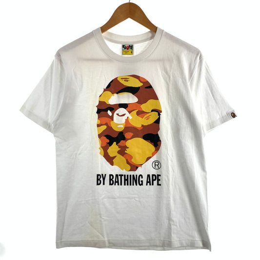 【中古品】【メンズ】 A BATHING APE 1ST CAMOBY BATHING APE TEE アベイシングエイプ 半袖Tシャツ カットソー ブランド 古着 142-260614-gm-05-fuz サイズ：M カラー：ホワイト 万代Net店
