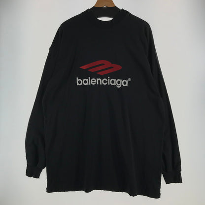 【中古品】【メンズ】 BALENCIAGA バレンシアガ 791613 TQVQ6 TAPE TYPE LS TEE 24SS ロング Tシャツ トップス 古着 141-260610-mh-04-fuzh サイズ：L カラー：ブラック 万代Net店