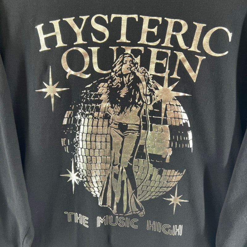 【中古美品】【レディース】 HYSTERIC GLAMOUR ヒステリックグラマー HYSTERIC QUEEN LS TEE ロンT 長袖 Tシャツ 170-260705-nm-06-fuzh サイズ：FREE カラー：ブラック/シルバー 万代Net店