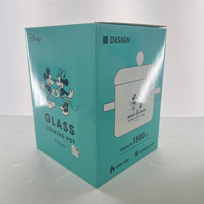 【中古美品】 未使用 開封品 Disney ディズニー ミッキー＆ミニー グラス クッキング ポット 2コ セット まとめ 101-260615-mh-02-fuz 万代Net店