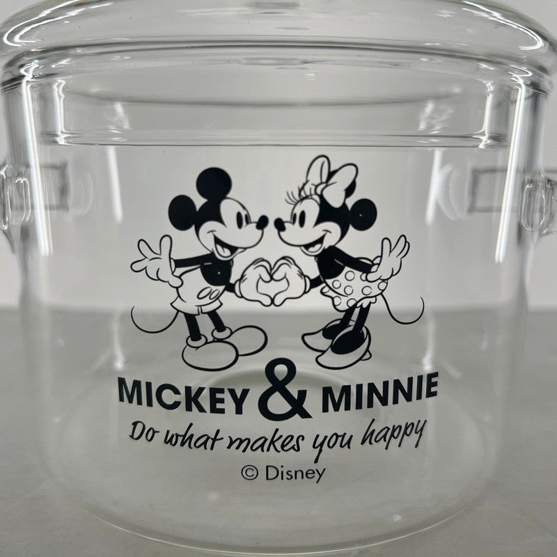 【中古美品】 未使用 開封品 Disney ディズニー ミッキー＆ミニー グラス クッキング ポット 2コ セット まとめ 101-260615-mh-02-fuz 万代Net店