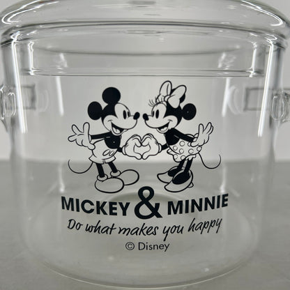 【中古美品】 未使用 開封品 Disney ディズニー ミッキー＆ミニー グラス クッキング ポット 2コ セット まとめ 101-260615-mh-02-fuz 万代Net店