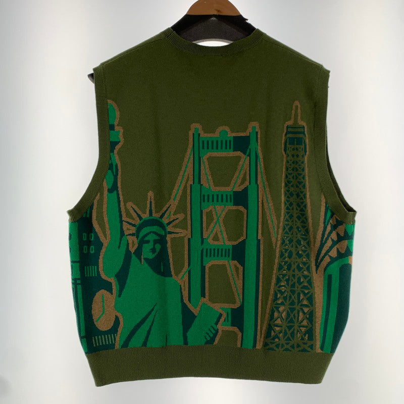 【中古品】【メンズ】 HUF ハフ VEST ベスト カラーGREEN.ニット SIZE:M 142-260722-ky-15-fuzh 万代Net店