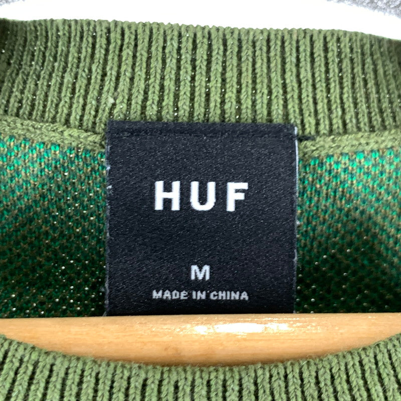 【中古品】【メンズ】 HUF ハフ VEST ベスト カラーGREEN.ニット SIZE:M 142-260722-ky-15-fuzh 万代Net店