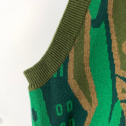 【中古品】【メンズ】 HUF ハフ VEST ベスト カラーGREEN.ニット SIZE:M 142-260722-ky-15-fuzh 万代Net店