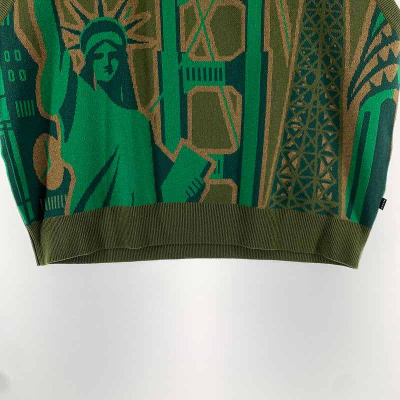 【中古品】【メンズ】 HUF ハフ VEST ベスト カラーGREEN.ニット SIZE:M 142-260722-ky-15-fuzh 万代Net店