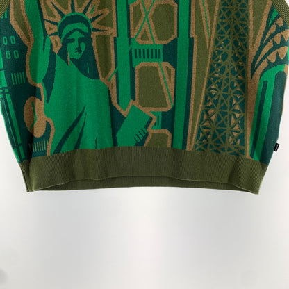 【中古品】【メンズ】 HUF ハフ VEST ベスト カラーGREEN.ニット SIZE:M 142-260722-ky-15-fuzh 万代Net店