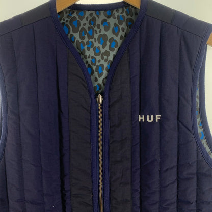 【中古品】【メンズ】 HUF QUILTING VEST ハフ キルティングベスト ジャケット ブランド 古着 142-260726-gm-14-fuzh サイズ：M カラー：ネイビー 万代Net店