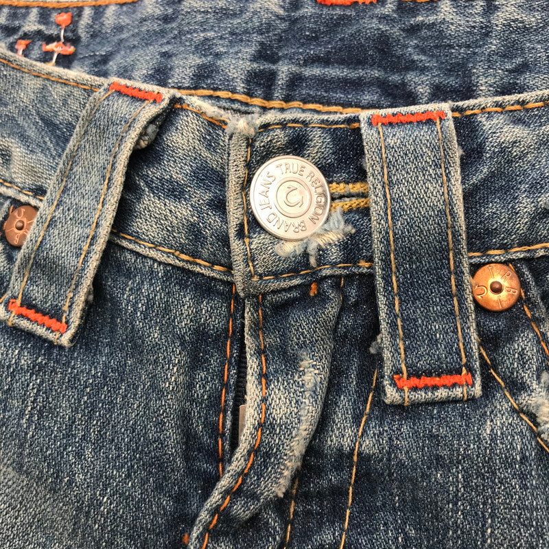 【中古品】【レディース】 TRUE RELIGION トゥルーレリジョン デニムパンツ BLUE.フレア SIZE:25 ジーンズ ジーパン 汚れあり 152-260613-io-29-fuzh 万代Net店