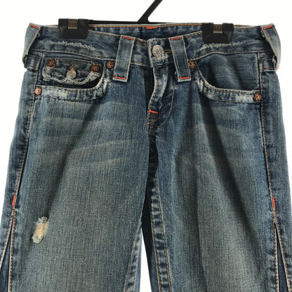 【中古品】【レディース】 TRUE RELIGION トゥルーレリジョン デニムパンツ BLUE.フレア SIZE:25 ジーンズ ジーパン 汚れあり 152-260613-io-29-fuzh 万代Net店