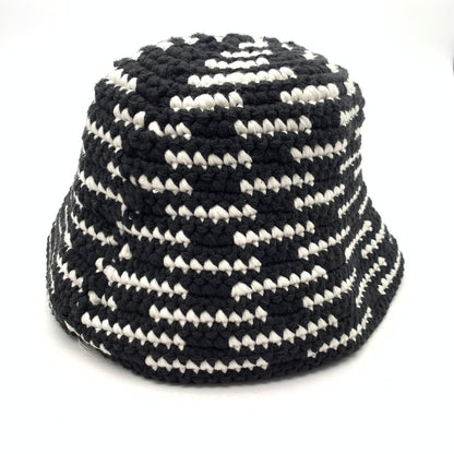 【中古美品】【メンズ】 SAINT MICHAEL SM-HR8-0000-084 KNIT BUCKET HAT BLACK 25SS セントマイケル ニットバケットハット ブランド 古着 185-260726-gm-52-fuzh サイズ：OS カラー：ブラック ホワイト 万代Net店