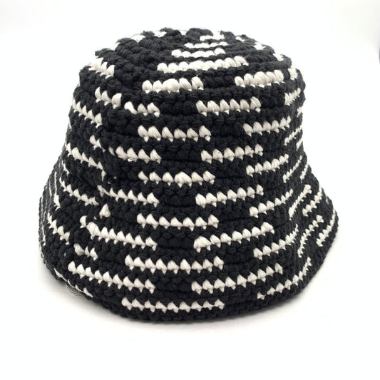 【中古美品】【メンズ】 SAINT MICHAEL SM-HR8-0000-084 KNIT BUCKET HAT BLACK 25SS セントマイケル ニットバケットハット ブランド 古着 185-260726-gm-52-fuzh サイズ：OS カラー：ブラック ホワイト 万代Net店