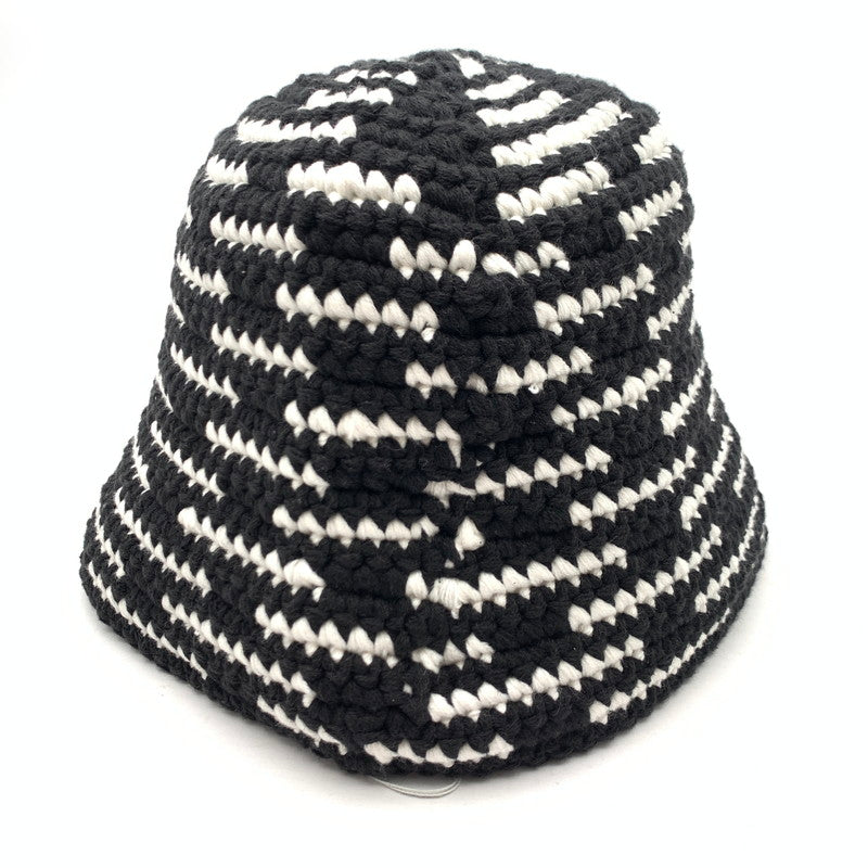 【中古美品】【メンズ】 SAINT MICHAEL SM-HR8-0000-084 KNIT BUCKET HAT BLACK 25SS セントマイケル ニットバケットハット ブランド 古着 185-260726-gm-52-fuzh サイズ：OS カラー：ブラック ホワイト 万代Net店