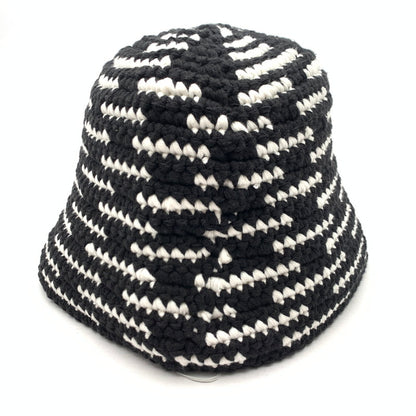 【中古美品】【メンズ】 SAINT MICHAEL SM-HR8-0000-084 KNIT BUCKET HAT BLACK 25SS セントマイケル ニットバケットハット ブランド 古着 185-260726-gm-52-fuzh サイズ：OS カラー：ブラック ホワイト 万代Net店