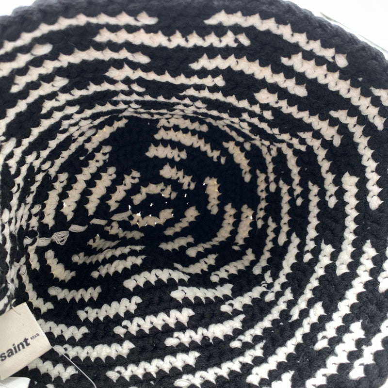 【中古美品】【メンズ】 SAINT MICHAEL SM-HR8-0000-084 KNIT BUCKET HAT BLACK 25SS セントマイケル ニットバケットハット ブランド 古着 185-260726-gm-52-fuzh サイズ：OS カラー：ブラック ホワイト 万代Net店