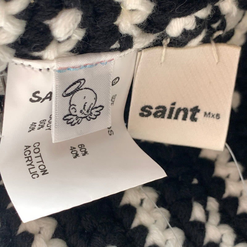 【中古美品】【メンズ】 SAINT MICHAEL SM-HR8-0000-084 KNIT BUCKET HAT BLACK 25SS セントマイケル ニットバケットハット ブランド 古着 185-260726-gm-52-fuzh サイズ：OS カラー：ブラック ホワイト 万代Net店