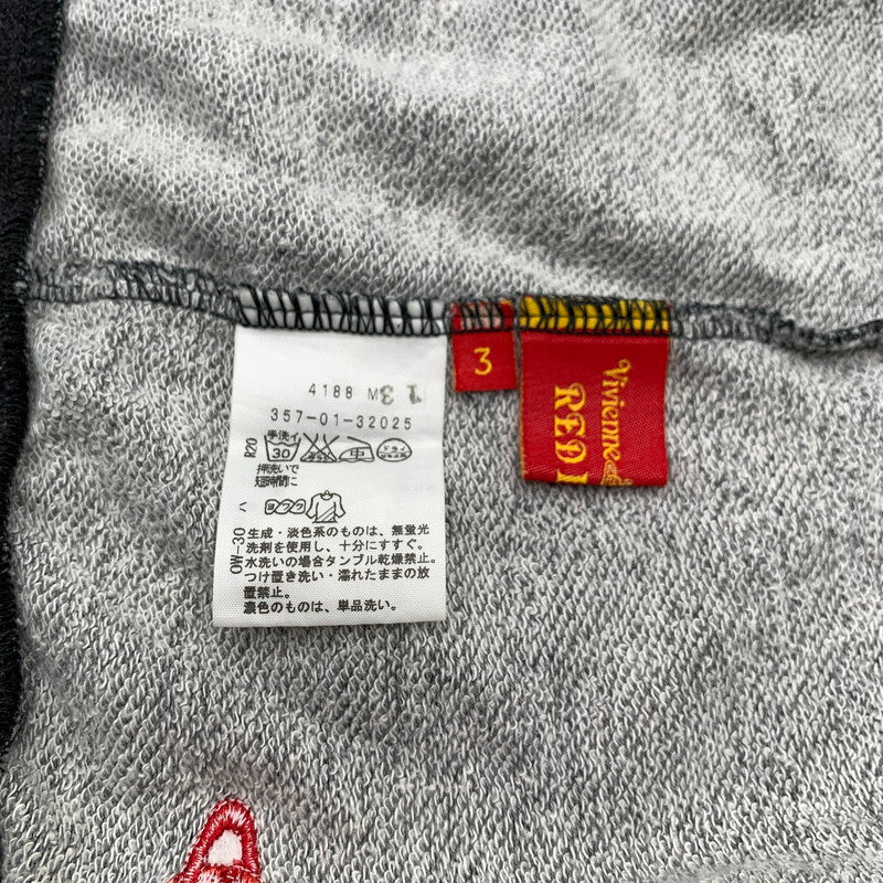 【中古品】【レディース】 VIVIENNE WESTWOOD RED LABEL ヴィヴィアン・ウエストウッド レッドレーベル ポイント刺繍 ダブルジップ パーカー 170-260615-vt-96-fuzh サイズ：3 カラー：グレー 万代Net店