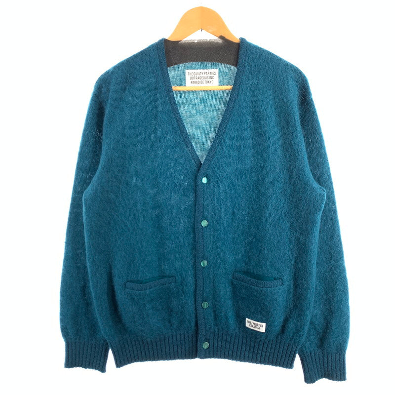 【中古品】【メンズ】 WACKO MARIA WOOL CARDIGAN ワコマリア ウールカーディガン トップス ニット ブランド 古着 140-260614-gm-04-fuz サイズ：M カラー：グリーン 万代Net店