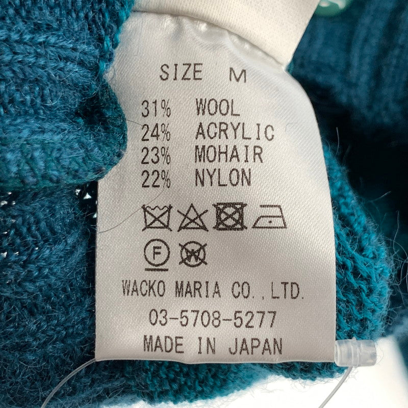 【中古品】【メンズ】 WACKO MARIA WOOL CARDIGAN ワコマリア ウールカーディガン トップス ニット ブランド 古着 140-260614-gm-04-fuz サイズ：M カラー：グリーン 万代Net店