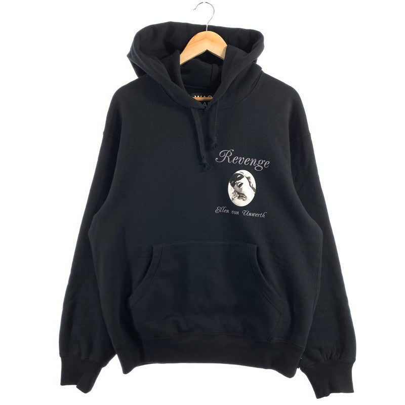 【中古品】【メンズ】 WACKO MARIA×ELLEN VON UNWERTH PULLOVER HOODIE 25SS ワコマリア×エレン・フォン・アンワース プルオーバーフーディ パーカー ブランド 古着 140-260614-gm-03-fuz サイズ：M カラー：ブラック 万代Net店
