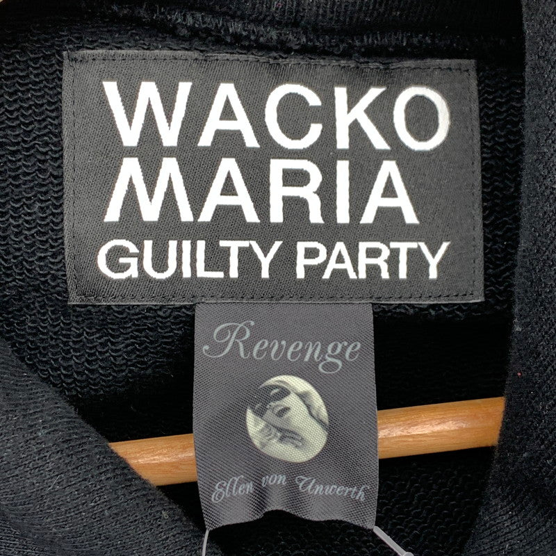 【中古品】【メンズ】 WACKO MARIA×ELLEN VON UNWERTH PULLOVER HOODIE 25SS ワコマリア×エレン・フォン・アンワース プルオーバーフーディ パーカー ブランド 古着 140-260614-gm-03-fuz サイズ：M カラー：ブラック 万代Net店