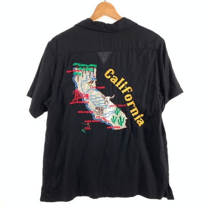【中古品】【メンズ】 HOUSTON ヒューストン 半袖 ボーリングシャツ トップス ブランド 古着 145-260614-gm-01-fuz サイズ：M カラー：ブラック 万代Net店