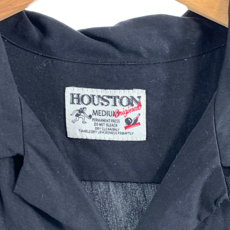 【中古品】【メンズ】 HOUSTON ヒューストン 半袖 ボーリングシャツ トップス ブランド 古着 145-260614-gm-01-fuz サイズ：M カラー：ブラック 万代Net店
