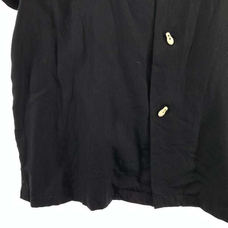 【中古品】【メンズ】 HOUSTON ヒューストン 半袖 ボーリングシャツ トップス ブランド 古着 145-260614-gm-01-fuz サイズ：M カラー：ブラック 万代Net店