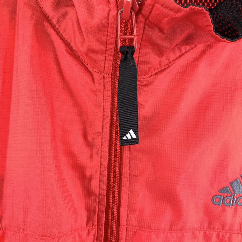 【中古品】【メンズ】 ADIDAS 万国旗タグ 90S NYLON JACKET ナイロンジャケット アウター 上着 RED SIZE:O 90年代 ※汚れ・ほつれ有 146-260920-io-11-fuzh カラー：レッド 万代Net店