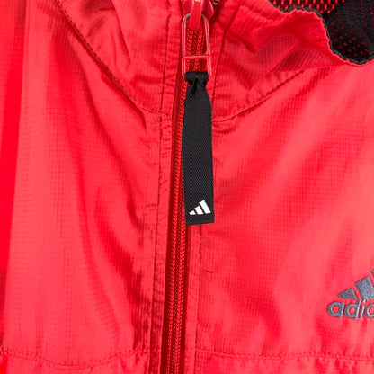 【中古品】【メンズ】 ADIDAS 万国旗タグ 90S NYLON JACKET ナイロンジャケット アウター 上着 RED SIZE:O 90年代 ※汚れ・ほつれ有 146-260920-io-11-fuzh カラー：レッド 万代Net店