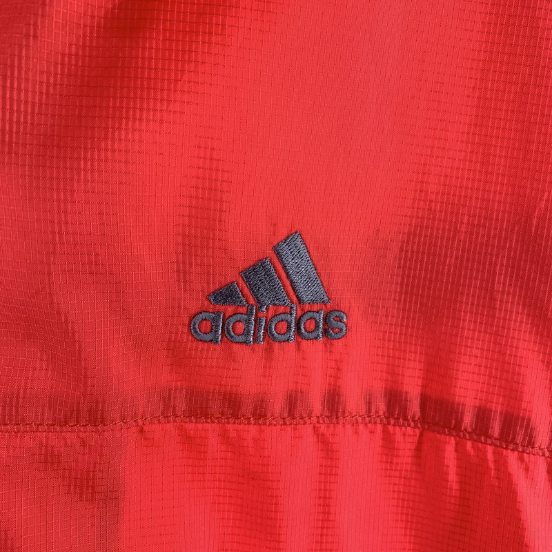 【中古品】【メンズ】 ADIDAS 万国旗タグ 90S NYLON JACKET ナイロンジャケット アウター 上着 RED SIZE:O 90年代 ※汚れ・ほつれ有 146-260920-io-11-fuzh カラー：レッド 万代Net店