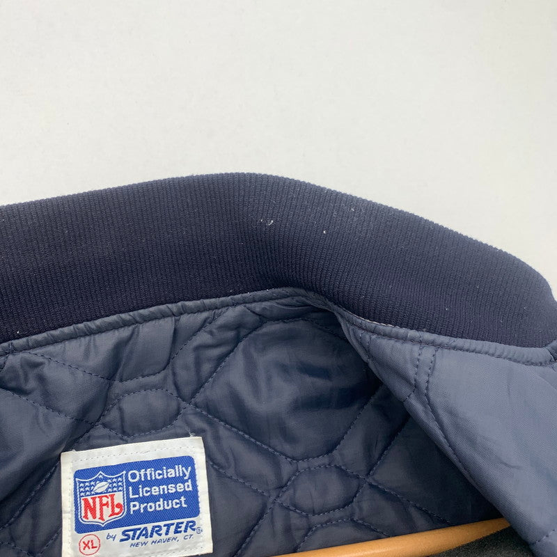 【中古品】【メンズ】 90s NFL スタジアムジャケット スタジャン アウター ブランド 古着 ブルゾン 145-260725-gm-16-fuzh サイズ：XL カラー：ネイビー 万代Net店