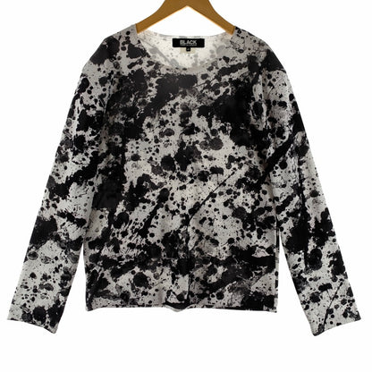 【中古品】【メンズ】 BLACK COMME des GARCONS 1B-T010 PAINTED JERSEY CUT SEW ペイントデザイン 長袖 カットソー 140-260615-vt-99-fuzh サイズ：M カラー：総柄 万代Net店
