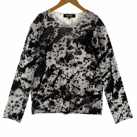 【中古品】【メンズ】 BLACK COMME des GARCONS 1B-T010 PAINTED JERSEY CUT SEW ペイントデザイン 長袖 カットソー 140-260615-vt-99-fuzh サイズ：M カラー：総柄 万代Net店