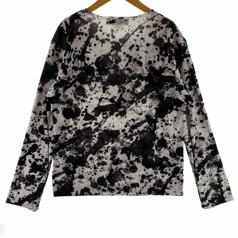 【中古品】【メンズ】 BLACK COMME des GARCONS 1B-T010 PAINTED JERSEY CUT SEW ペイントデザイン 長袖 カットソー 140-260615-vt-99-fuzh サイズ：M カラー：総柄 万代Net店