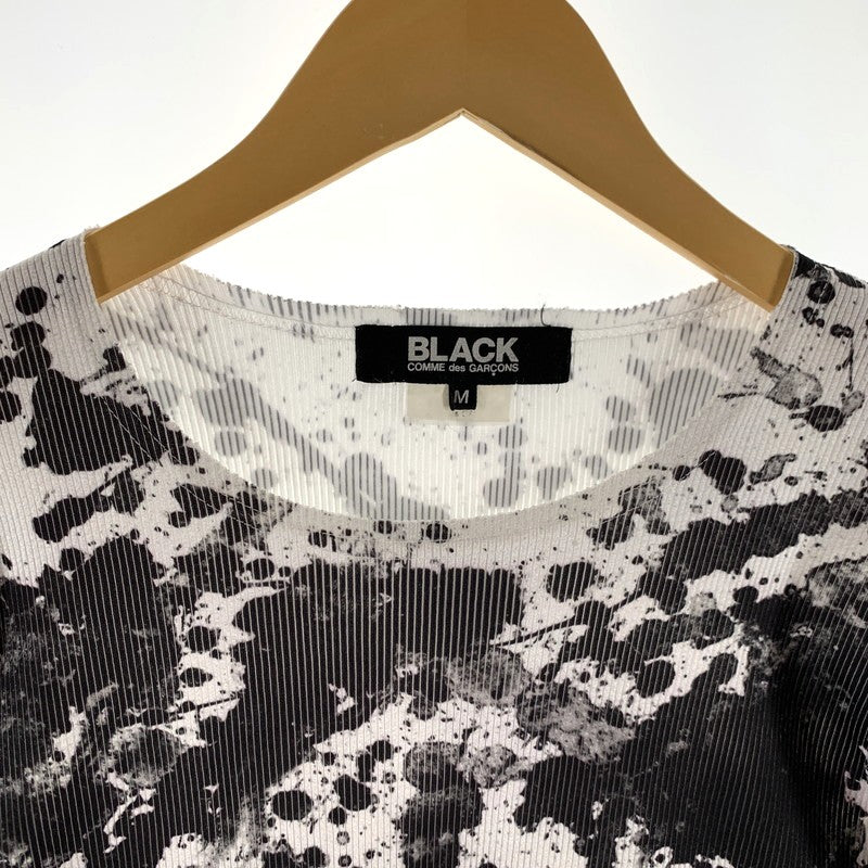 【中古品】【メンズ】 BLACK COMME des GARCONS 1B-T010 PAINTED JERSEY CUT SEW ペイントデザイン 長袖 カットソー 140-260615-vt-99-fuzh サイズ：M カラー：総柄 万代Net店