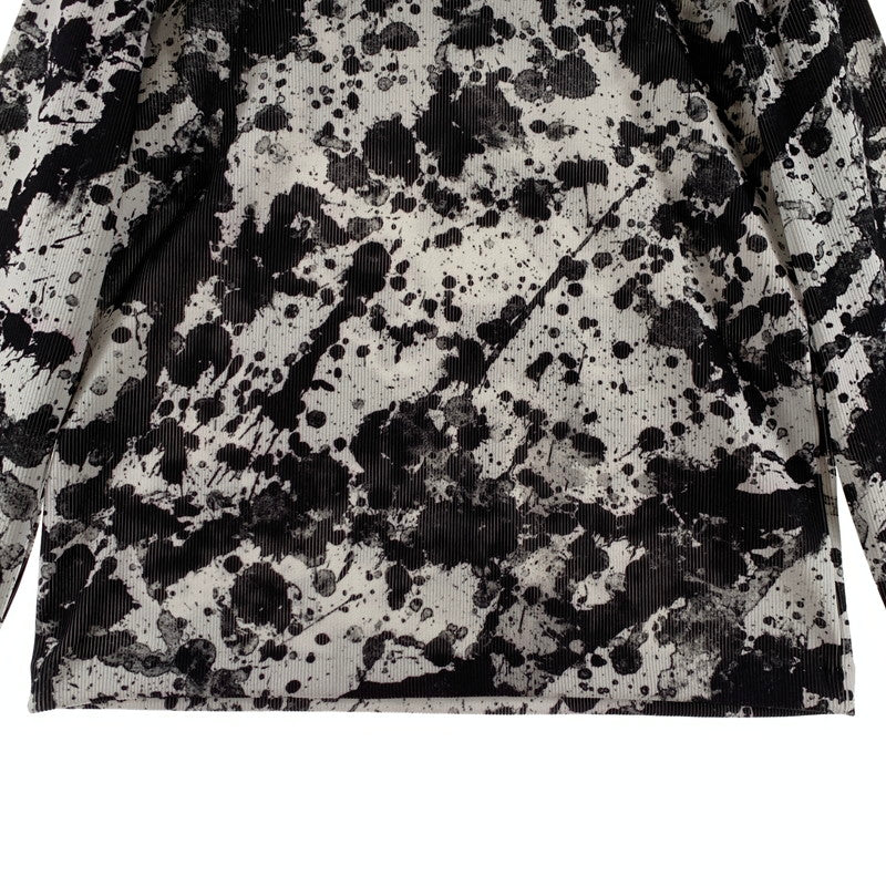 【中古品】【メンズ】 BLACK COMME des GARCONS 1B-T010 PAINTED JERSEY CUT SEW ペイントデザイン 長袖 カットソー 140-260615-vt-99-fuzh サイズ：M カラー：総柄 万代Net店